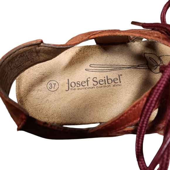 🤎JOSEF SEIBEL TONGA WOMEN'S SIZE 6.5 US 37 EU. MAHOGANY COLOR SANDALS. - Picture 2 of 6